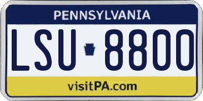 PA license plate LSU8800