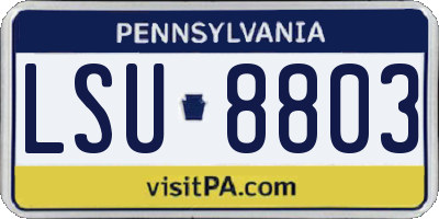 PA license plate LSU8803