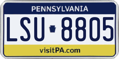 PA license plate LSU8805