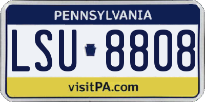 PA license plate LSU8808