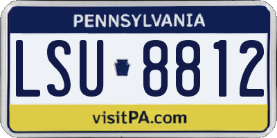 PA license plate LSU8812