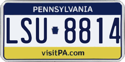 PA license plate LSU8814