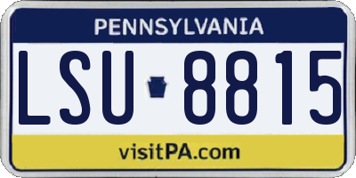 PA license plate LSU8815