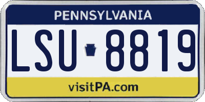 PA license plate LSU8819