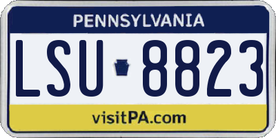PA license plate LSU8823