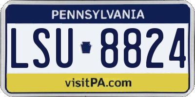 PA license plate LSU8824