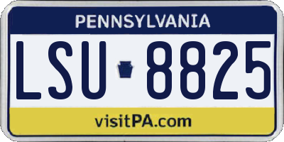 PA license plate LSU8825