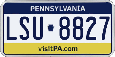 PA license plate LSU8827