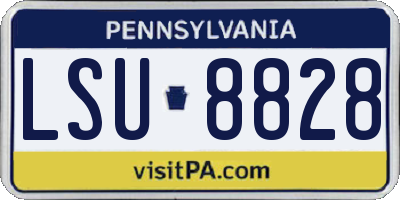 PA license plate LSU8828