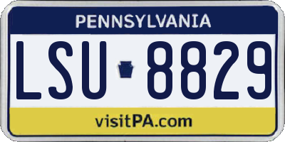PA license plate LSU8829