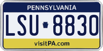 PA license plate LSU8830