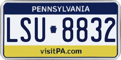 PA license plate LSU8832