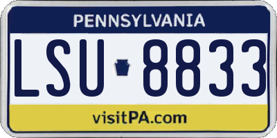 PA license plate LSU8833