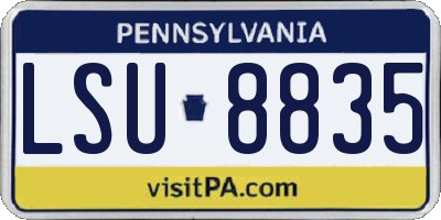 PA license plate LSU8835