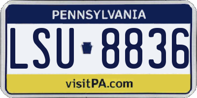 PA license plate LSU8836