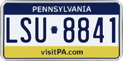 PA license plate LSU8841
