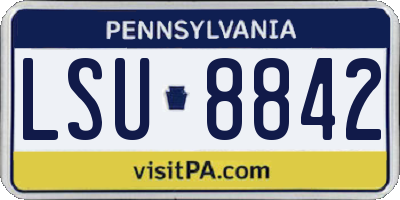 PA license plate LSU8842