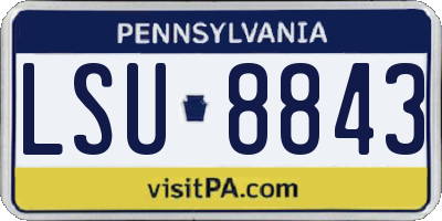 PA license plate LSU8843