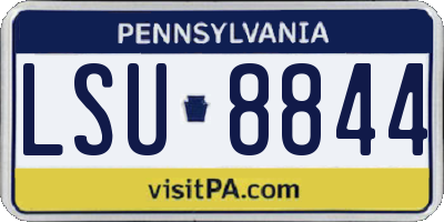 PA license plate LSU8844