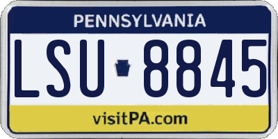 PA license plate LSU8845