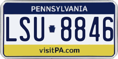 PA license plate LSU8846