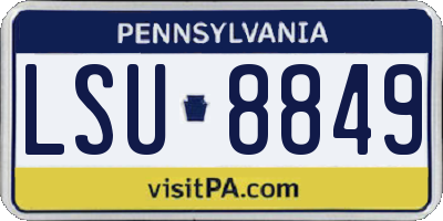 PA license plate LSU8849