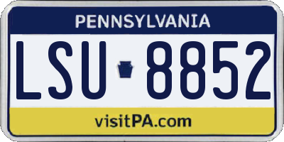 PA license plate LSU8852