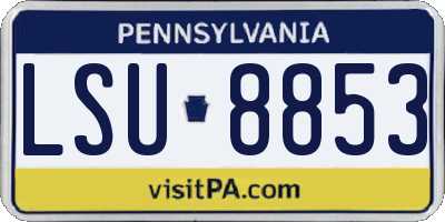 PA license plate LSU8853