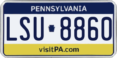PA license plate LSU8860
