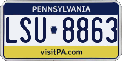 PA license plate LSU8863
