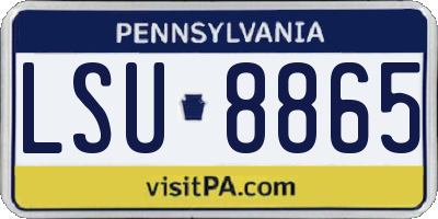 PA license plate LSU8865