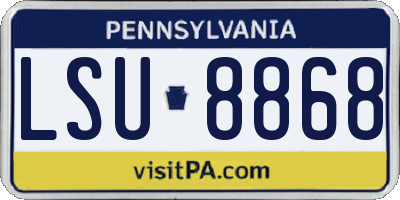 PA license plate LSU8868