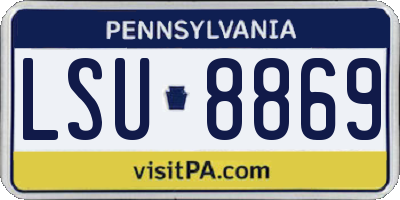 PA license plate LSU8869