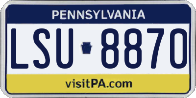PA license plate LSU8870