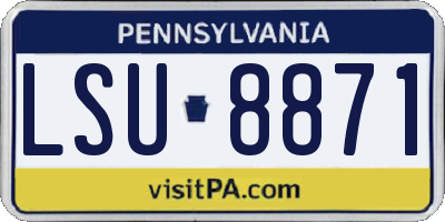 PA license plate LSU8871
