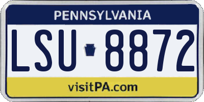 PA license plate LSU8872