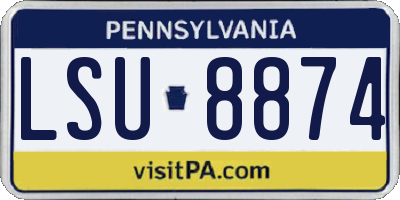 PA license plate LSU8874