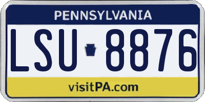 PA license plate LSU8876