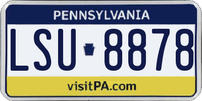 PA license plate LSU8878
