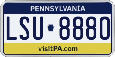 PA license plate LSU8880