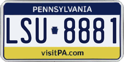 PA license plate LSU8881