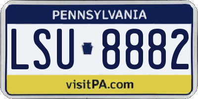 PA license plate LSU8882