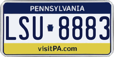 PA license plate LSU8883