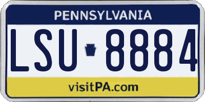PA license plate LSU8884