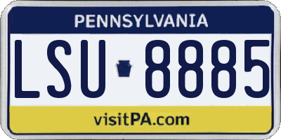PA license plate LSU8885