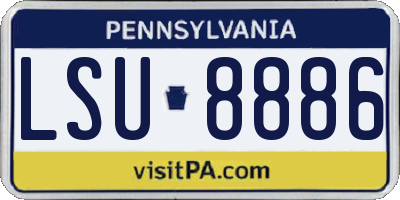 PA license plate LSU8886