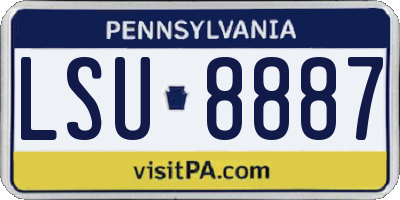 PA license plate LSU8887