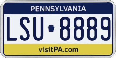 PA license plate LSU8889