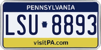 PA license plate LSU8893