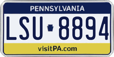 PA license plate LSU8894